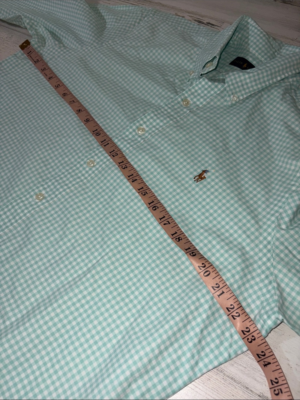 Polo by Ralph Lauren Mint Green Gingham Button-Down Shirt - Picture 6 of 8
